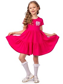 Платье детское, с принтом, цвет свекольно-фиолетовый