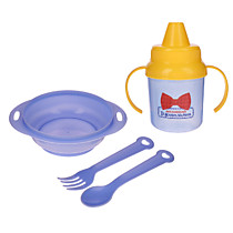 Набор детской посуды "Маленький джентльмен"  (тарелка+ вила+ложка+поильник)   3275233   