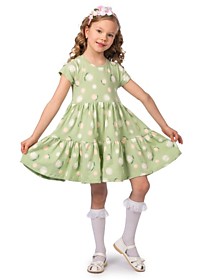 Платье детское, набивное полотно, цвет светло-зелёный
