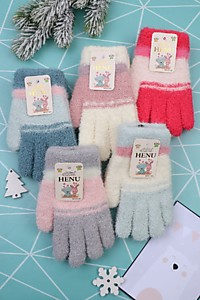 Перчатки детские "HENU" (двойные, начёс) №ГПС106