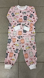 Пижама на кнопках Котики (розовый), 48к_МХ